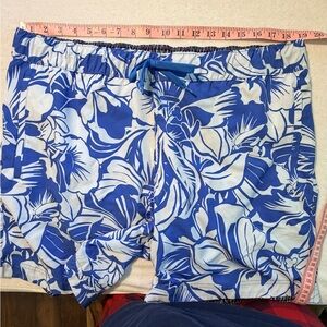 Robert Graham Blue and White Floral Swim Trunks